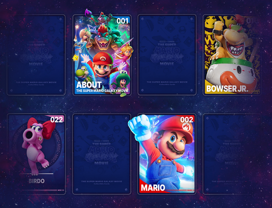 Super Mario Galaxy Movie collectible cards