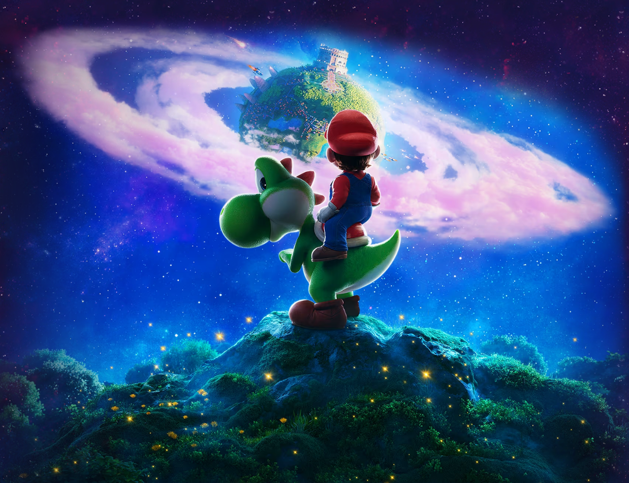 Mario on Yoshi for Super Mario Galaxy Movie